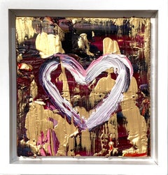 "My Chocolate Raspberry Heart" Contemporary Oil Painting with Floater Frame