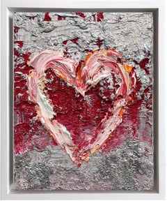 "My Christian Dior Heart" Contemporary Oil Painting Wood White Floater Frame