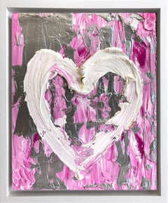 "My Christian Dior Heart" Pop Oil Painting on Wood with White Floater Frame