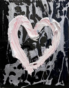 "My Christian Louboutin Heart" Black Pop Oil Painting Wood White Floater Frame