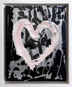 "My Christian Louboutin Heart" Black Pop Oil Painting Wood White Floater Frame