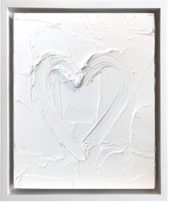 Zeitgenössisches Ölgemälde „My Cloud White Heart“ mit Floater-Rahmen 