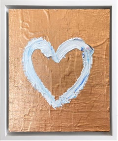 "My Copper Tone Heart" Colorful Contemporary Oil Painting with Floater Frame