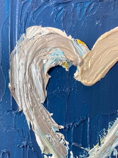 "My Louis Vuitton Heart" Blue Pop Art Oil Painting White Floater Frame