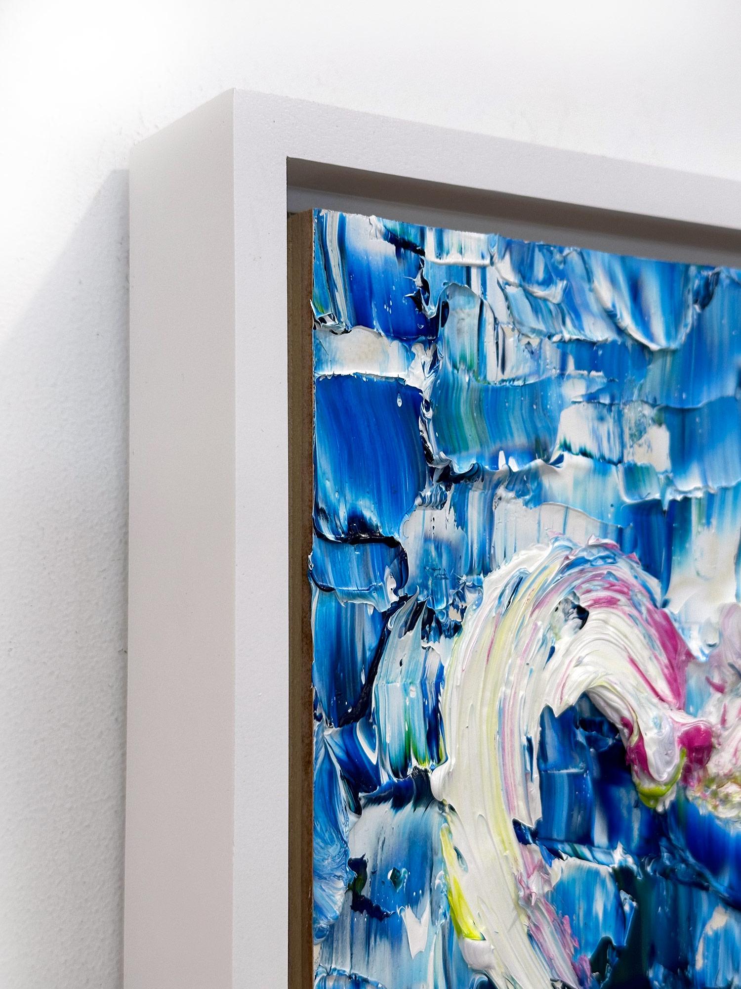 « My Deep Dive Heart », peinture à l'huile pop art colorée avec cadre flottant blanc en vente 7
