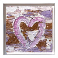 "My Dior Heart" Colorful Pop Art Oil Painting in White Floater Frame