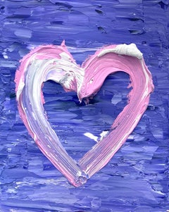 „My Dior Heart“ Lila & Rosa Pop Ölgemälde auf Holz mit weißem Floater-Rahmen
