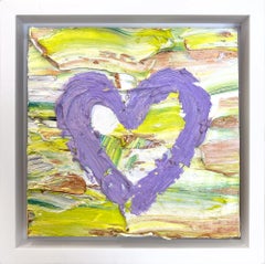 "My Dior in Time Heart" Pop Art Ölgemälde mit Gold in weißem Floater-Rahmen