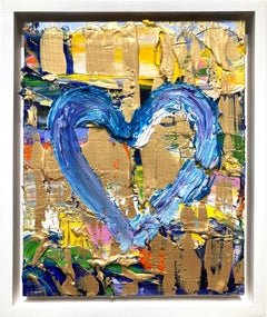 "My Dream on Heart" Contemporary Multicolor Oil Painting with Floater Frame