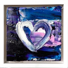 "My Dreamland Heart" Colorful Abstract Oil Painting with Floater Frame
