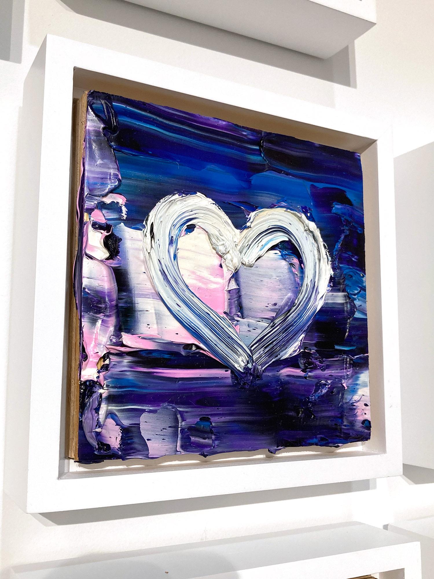 „My Dreamy Blue Heart“ Buntes abstraktes Ölgemälde mit Floater-Rahmen im Angebot 2
