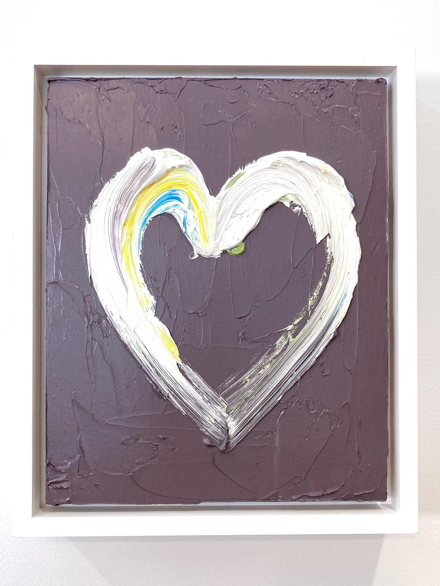 Buntes Pop-Art-Ölgemälde „My Dusty Rose Heart“ mit weißem Floater-Rahmen, farbenfrohes Ölgemälde im Angebot 6
