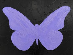 "My Electric Purple Butterfly" Purple Contemporary Oil Painting on Canvas