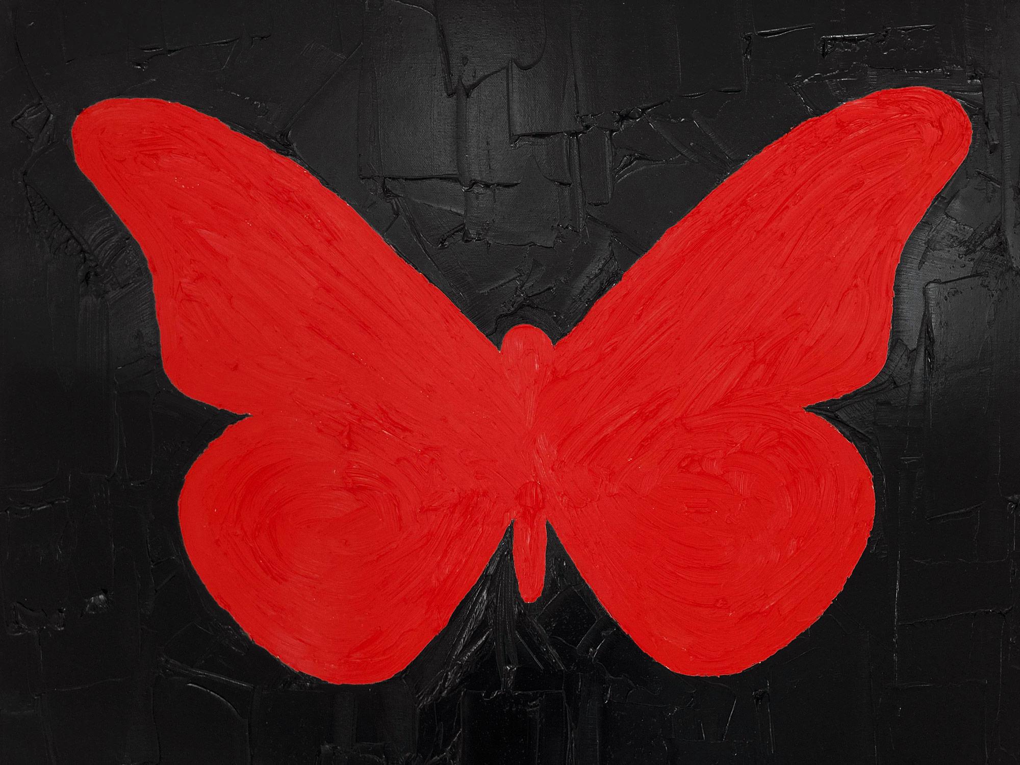 red butterfly painting