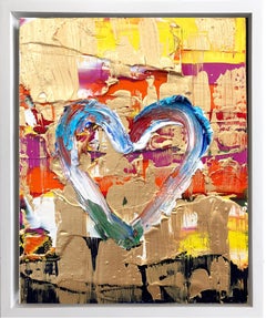"My Everlasting Heart" Multicolor Contemporary Pop Oil Painting Floater Frame