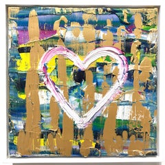 "My Forever Heart" Contemporary Oil Painting on Canvas with Floater Frame