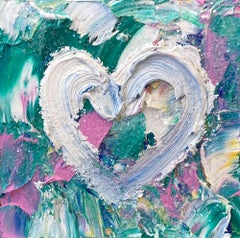 "My Follow Your Heart" Diamond Dust Pop Art Oil Painting in White Floater Frame