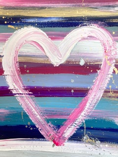 "Mein freies Herz" Bunte abstrakte Acryl & Blattgold Malerei auf Papier