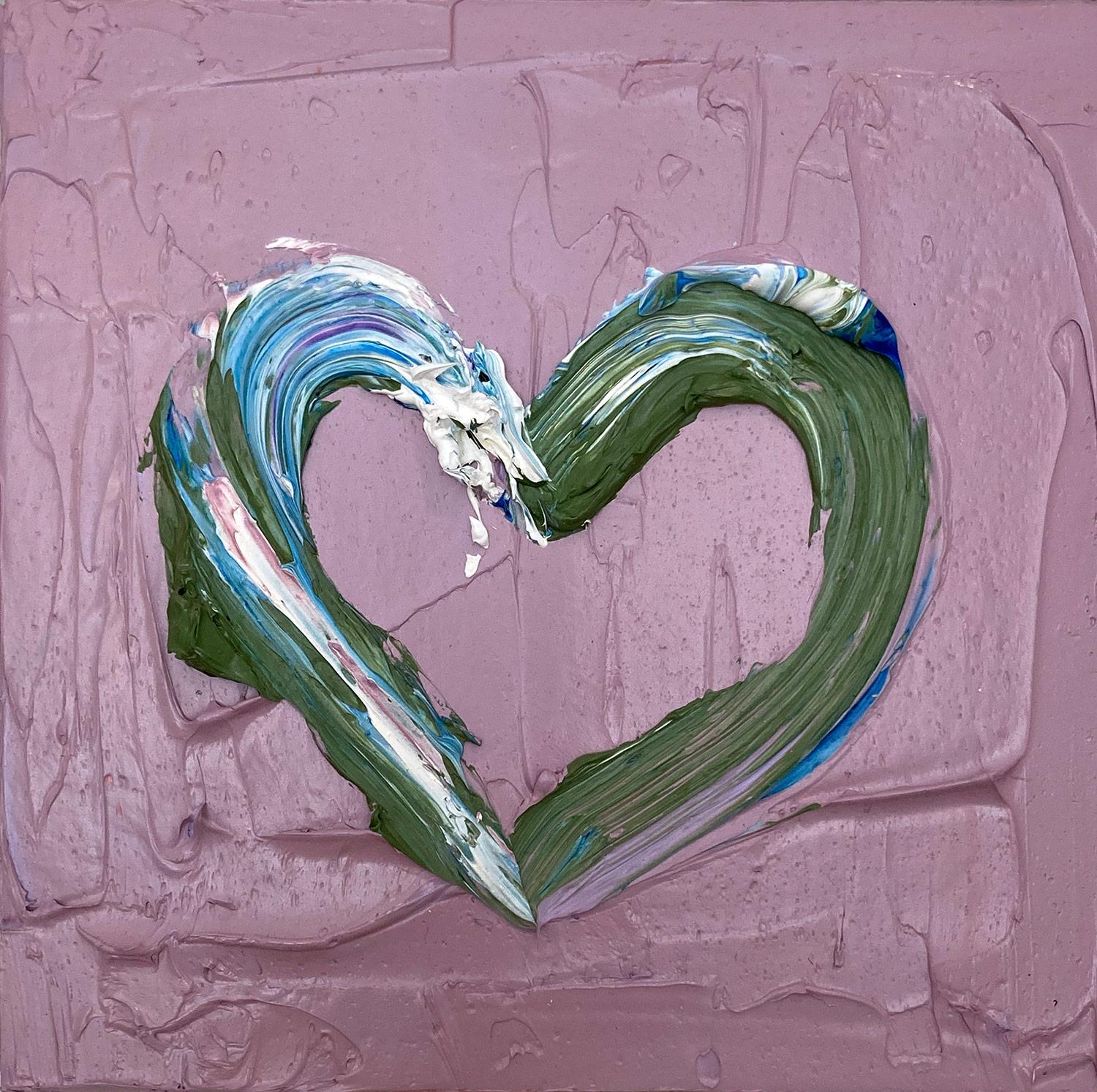 „My Givenchy Heart“ Buntes Pop-Art-Ölgemälde mit weißem Floater-Rahmen – Painting von Cindy Shaoul