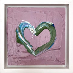 « My Givenchy Heart », peinture à l'huile pop art colorée avec cadre flottant blanc