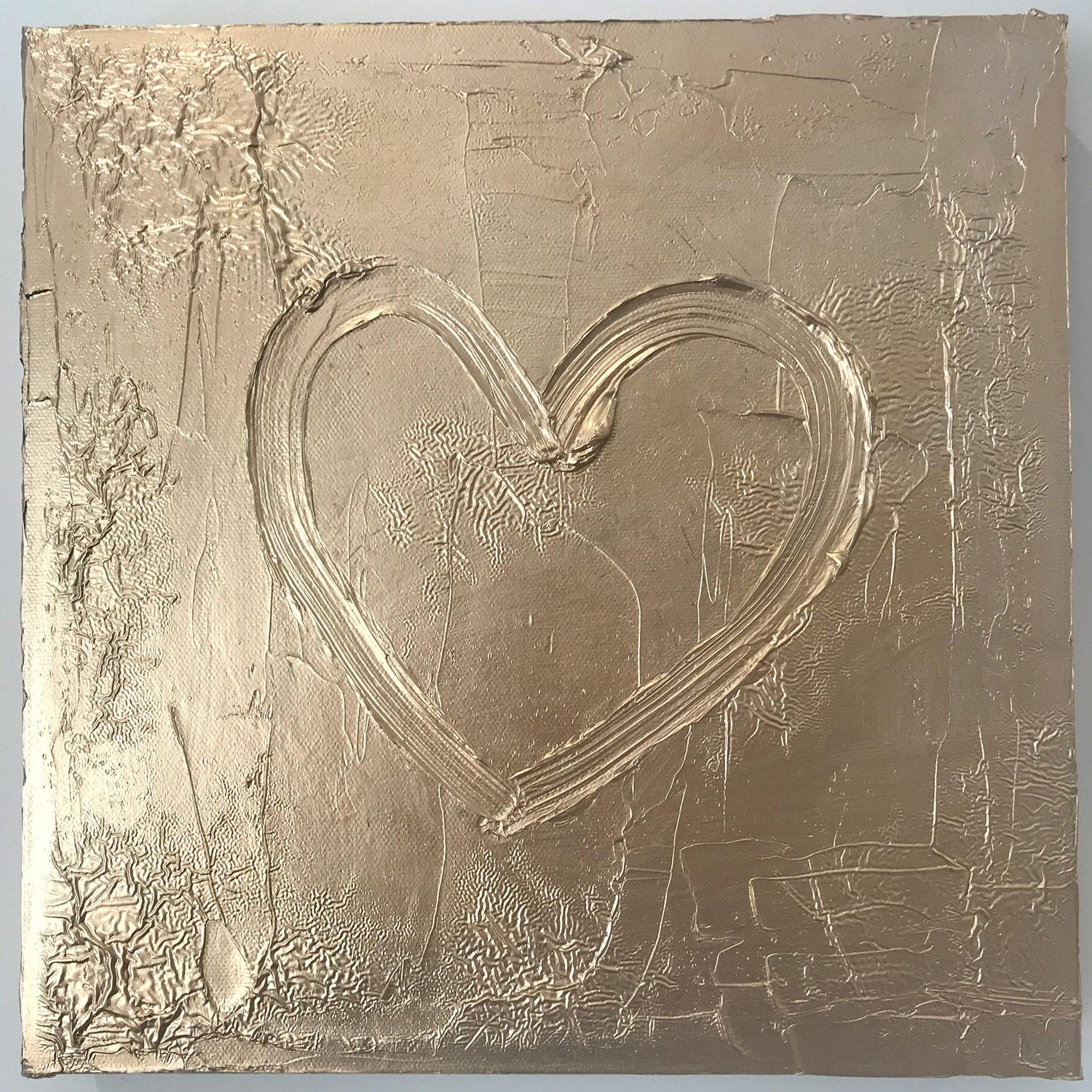 gold heart painting