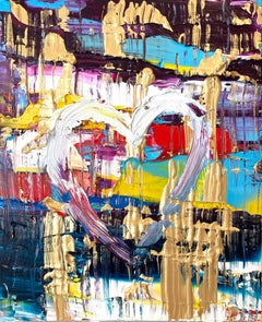 "My Golden Gate Heart" Contemporary Oil Painting Framed w Floater Frame