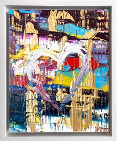 "My Golden Gate Heart" Contemporary Oil Painting Framed w Floater Frame
