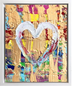 "My Free Heart" Colorful Contemporary Pop Art Oil Painting Floater Frame
