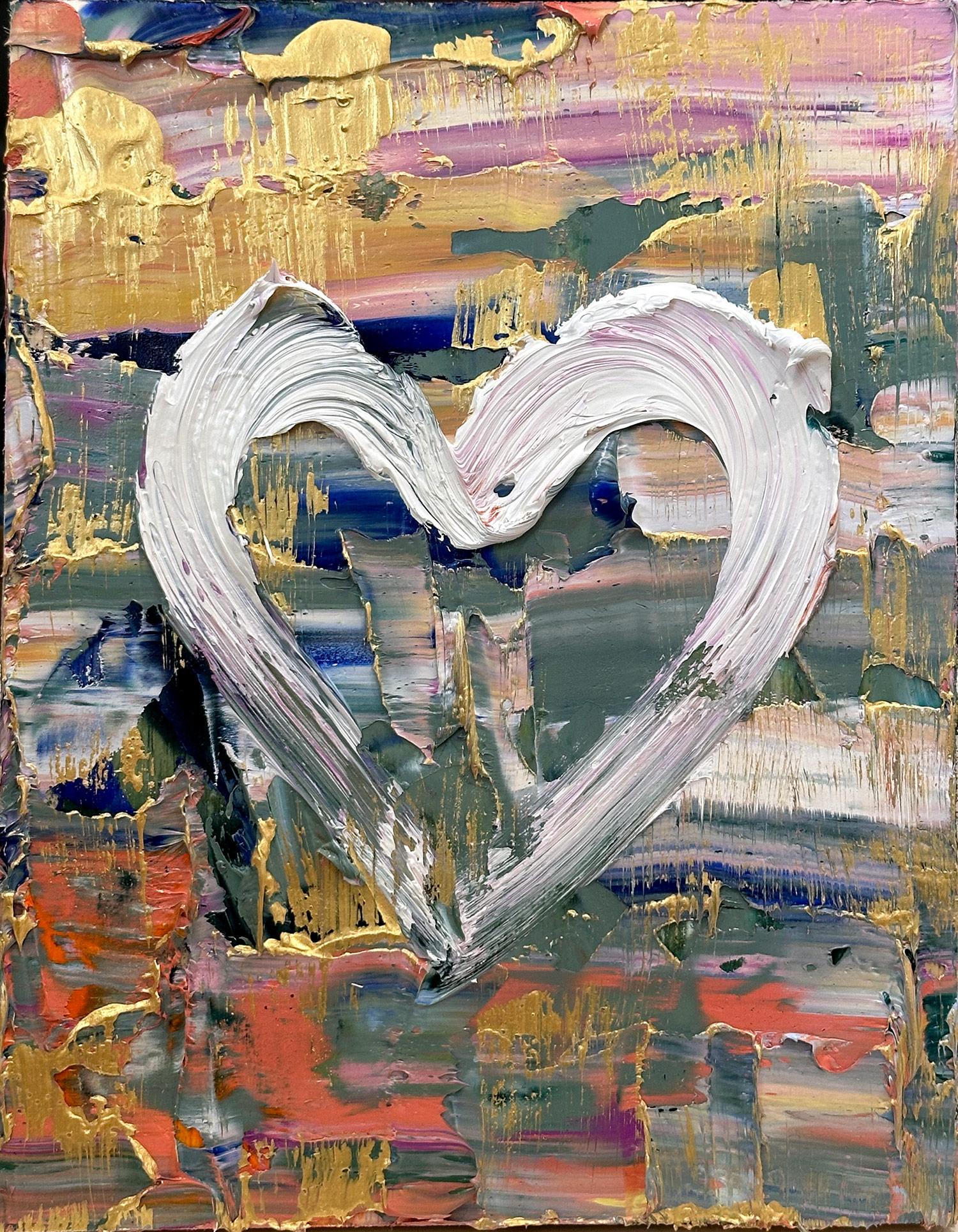 Motivated by bold color and fast brushwork, we are moved by the simplicity and thick textured oil paints in these works. Shaoul’s “My Heart Collection” is a vibrant and energetic display of love encapsulated in these miniature hearts, leaving us