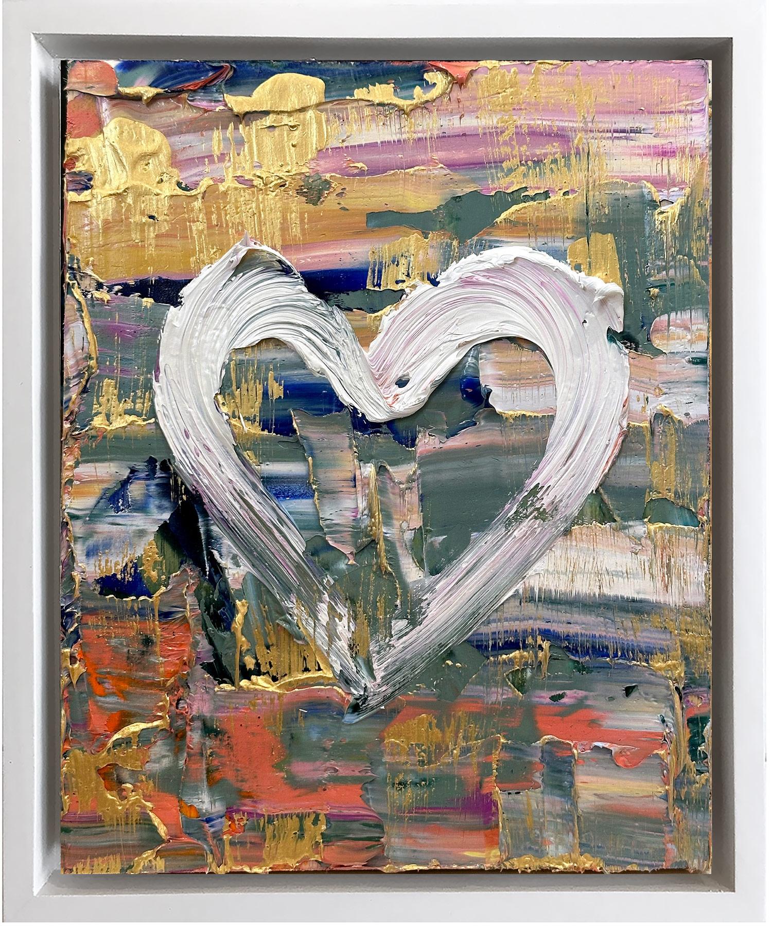 Cindy Shaoul Abstract Painting - "My Havana Na Na Na Heart" Colorful Pop Art Oil Painting w White Floater Frame