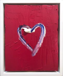 "My Heart in Rose" Contemporary Oil Painting Framed w Floater Frame