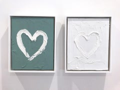 "My Heart on Light Green" and "My Cloud Heart" - 2 Paintings