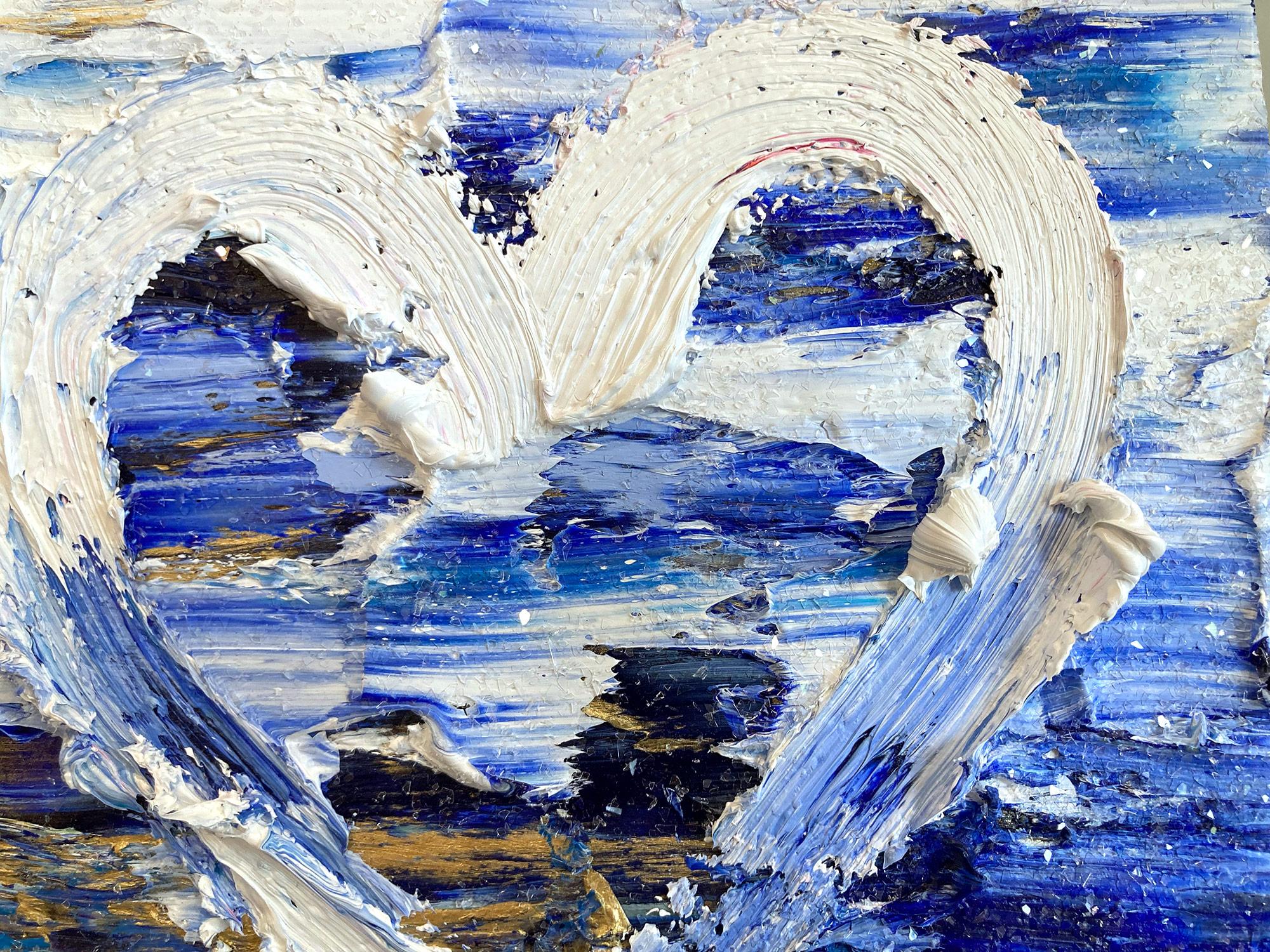 « My Heart on the Open Sea » - Peinture à l'huile contemporaine Pop Art avec cadre flottant en vente 2