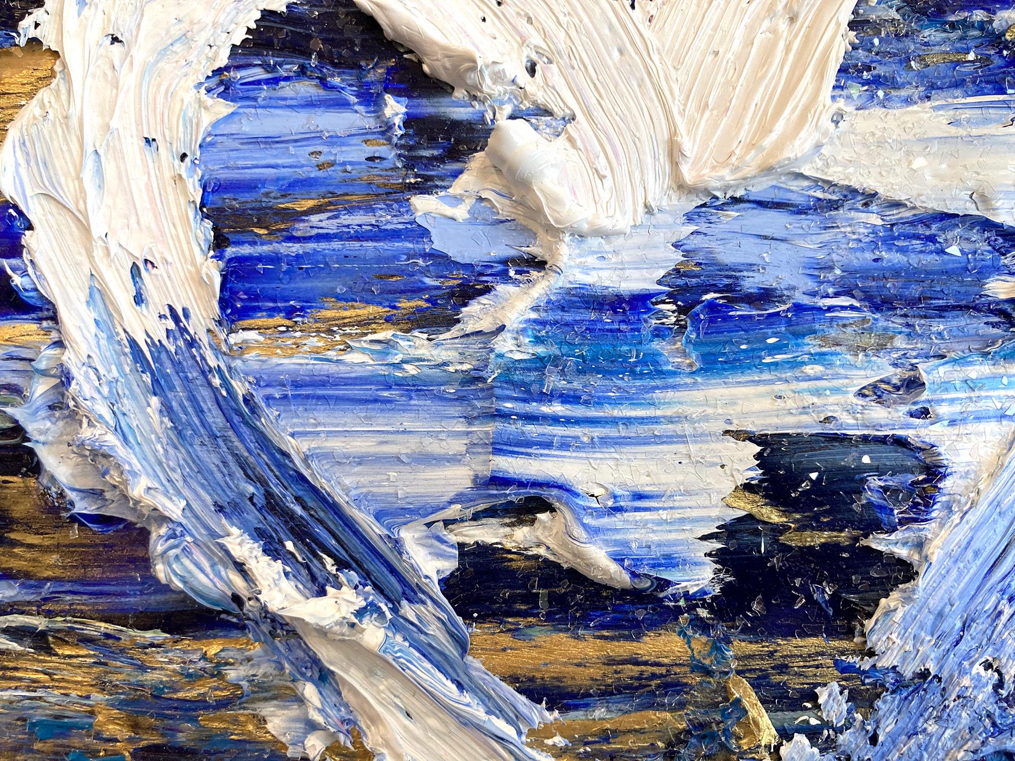 « My Heart on the Open Sea » - Peinture à l'huile contemporaine Pop Art avec cadre flottant en vente 3