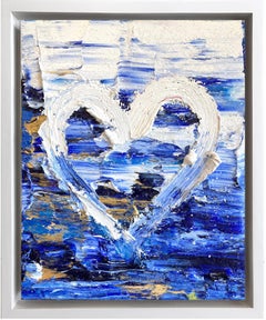 "My Heart on the Open Sea" Contemporary Pop Art Oil Painting with Floater Frame