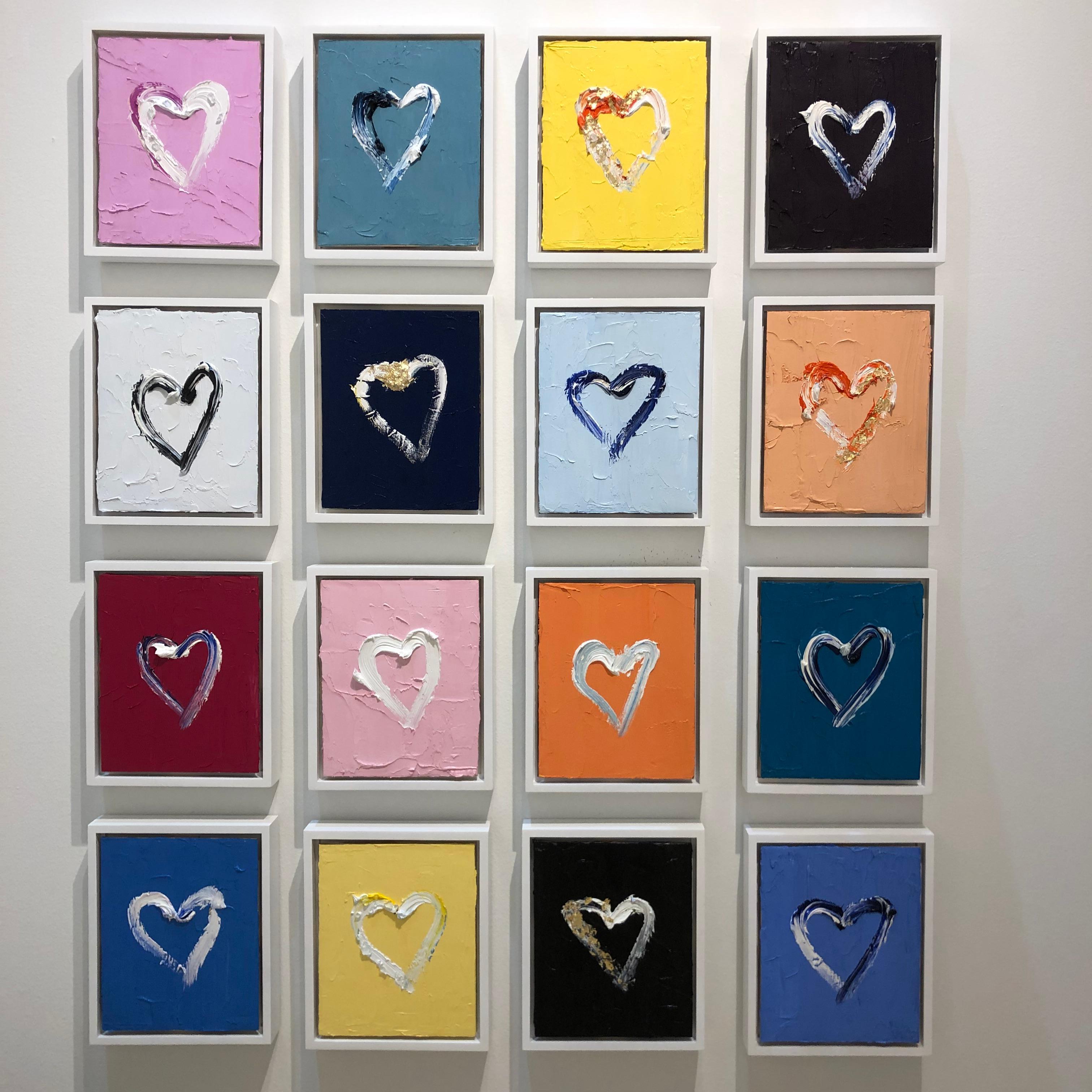 Motivated by bold color and fast brush work, we are moved by the simplicity and thick textured oil paints in these works. Shaoul’s “My Heart Collection” is a vibrant and energetic display of love encapsulated in these miniature hearts, leaving us