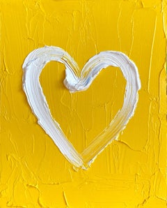 "My Here Comes the Sun Heart" Contemporary Pop Art Painting with Floater Frame