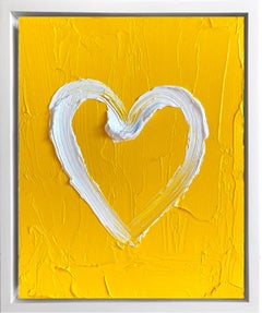 "My Here Comes the Sun Heart" Contemporary Pop Art Painting with Floater Frame