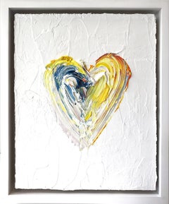 "My Here Comes the Sun Heart" Contemporary Pop Oil Painting with Floater Frame