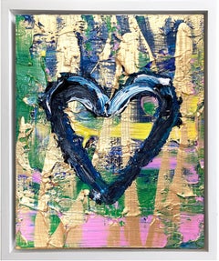 "My Hey Jude Heart" Contemporary Pop Oil Painting with Floater Frame