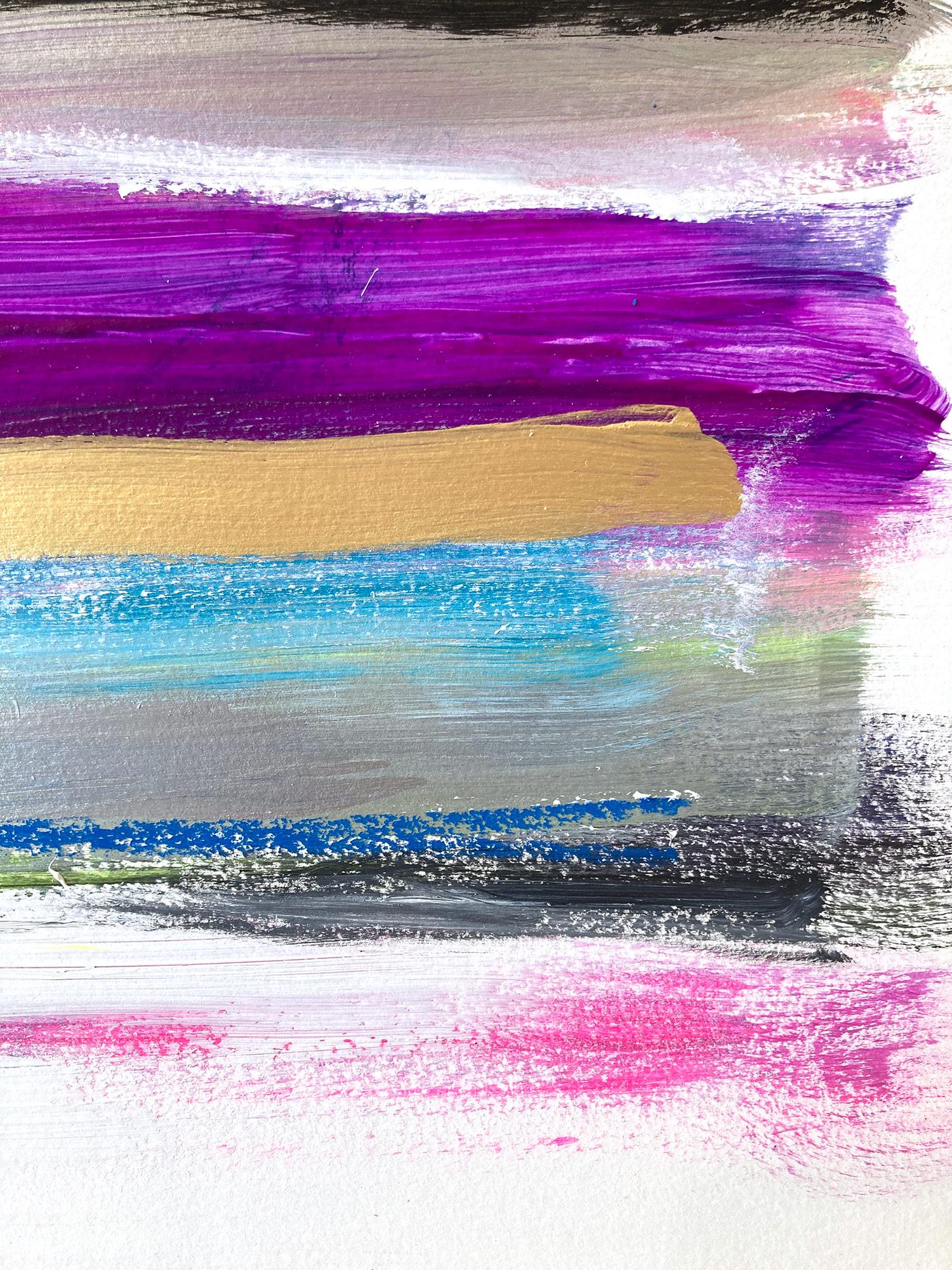 „My Horizon – Arcadia“ Abstraktes Farbfeld Zeitgenössisches Pop-Gemälde auf Papier – Painting von Cindy Shaoul