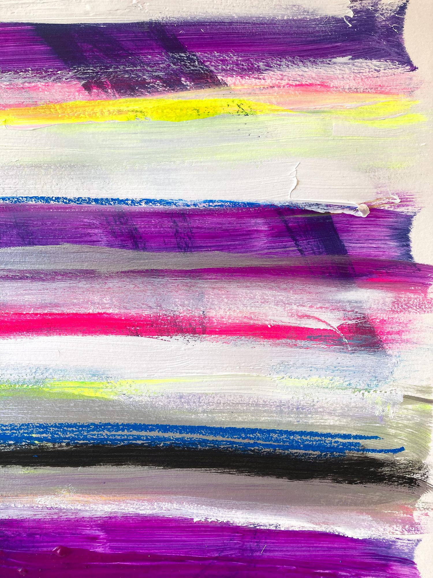 „My Horizon – Arcadia“ Abstraktes Farbfeld Zeitgenössisches Pop-Gemälde auf Papier im Angebot 1
