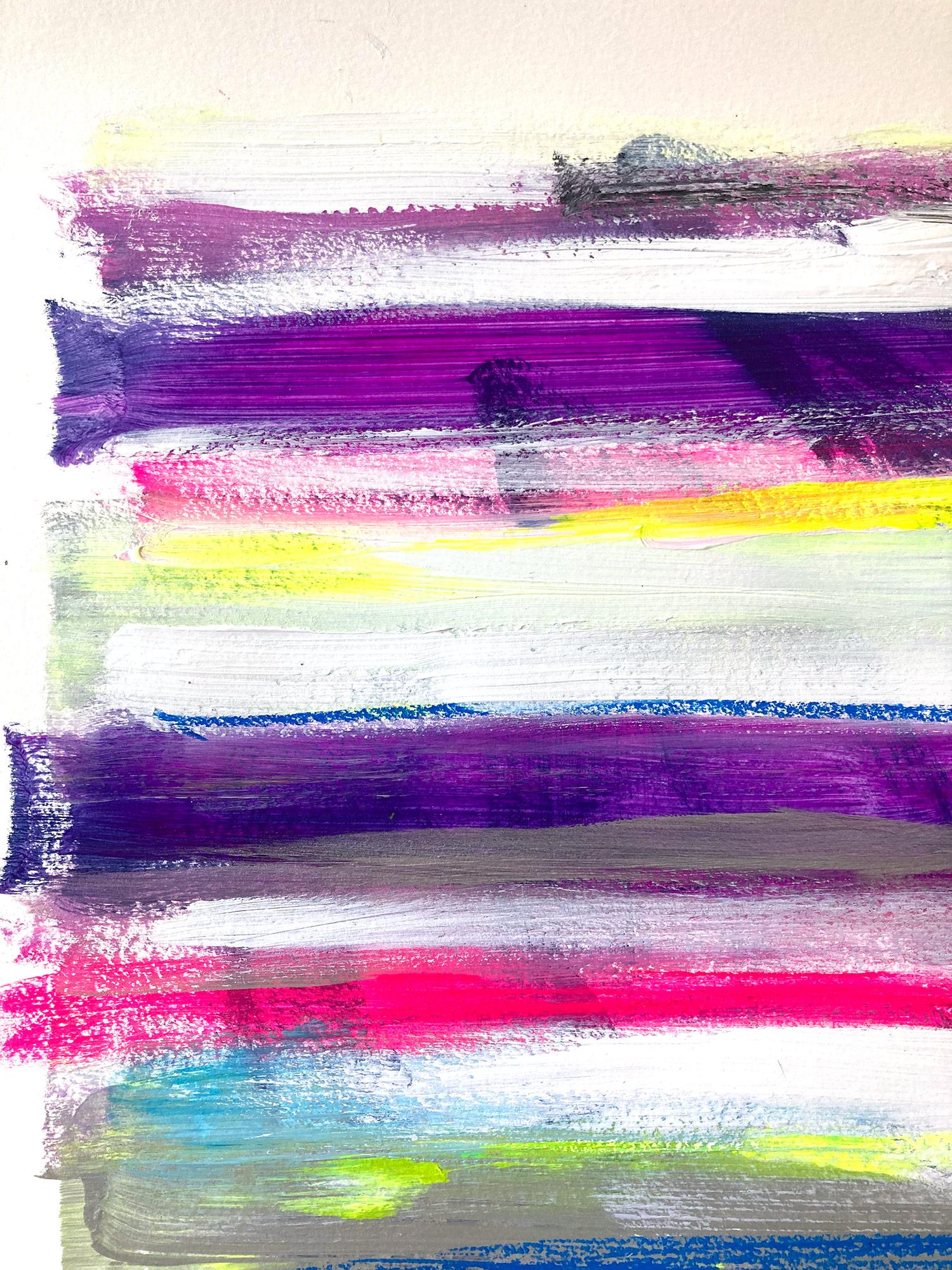 „My Horizon – Arcadia“ Abstraktes Farbfeld Zeitgenössisches Pop-Gemälde auf Papier im Angebot 2