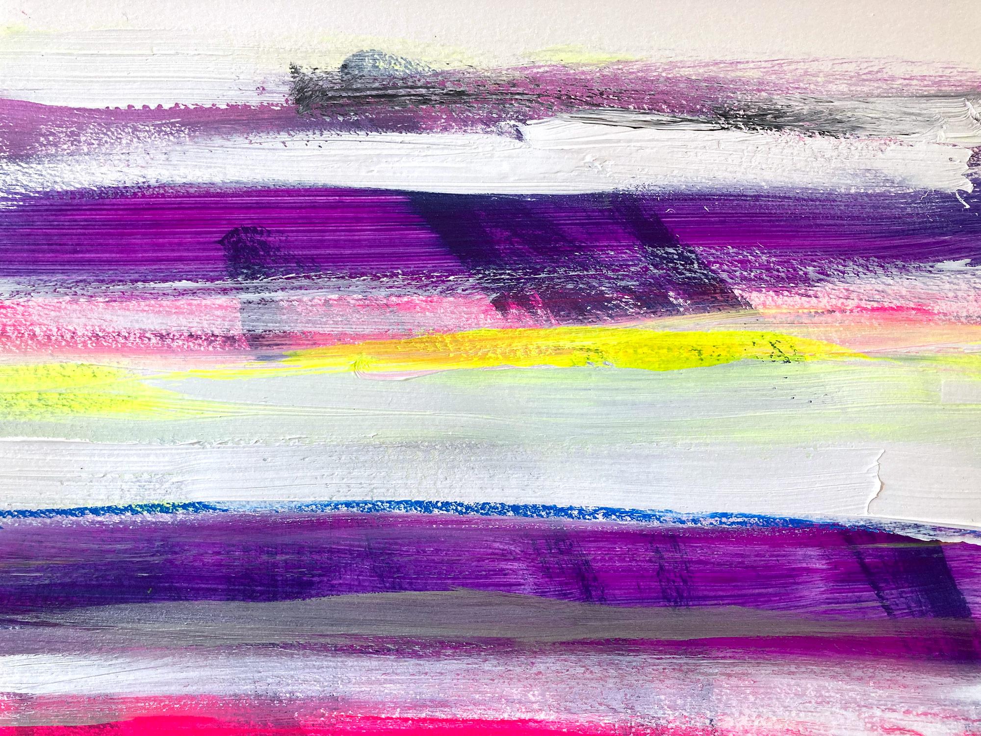 „My Horizon – Arcadia“ Abstraktes Farbfeld Zeitgenössisches Pop-Gemälde auf Papier im Angebot 4
