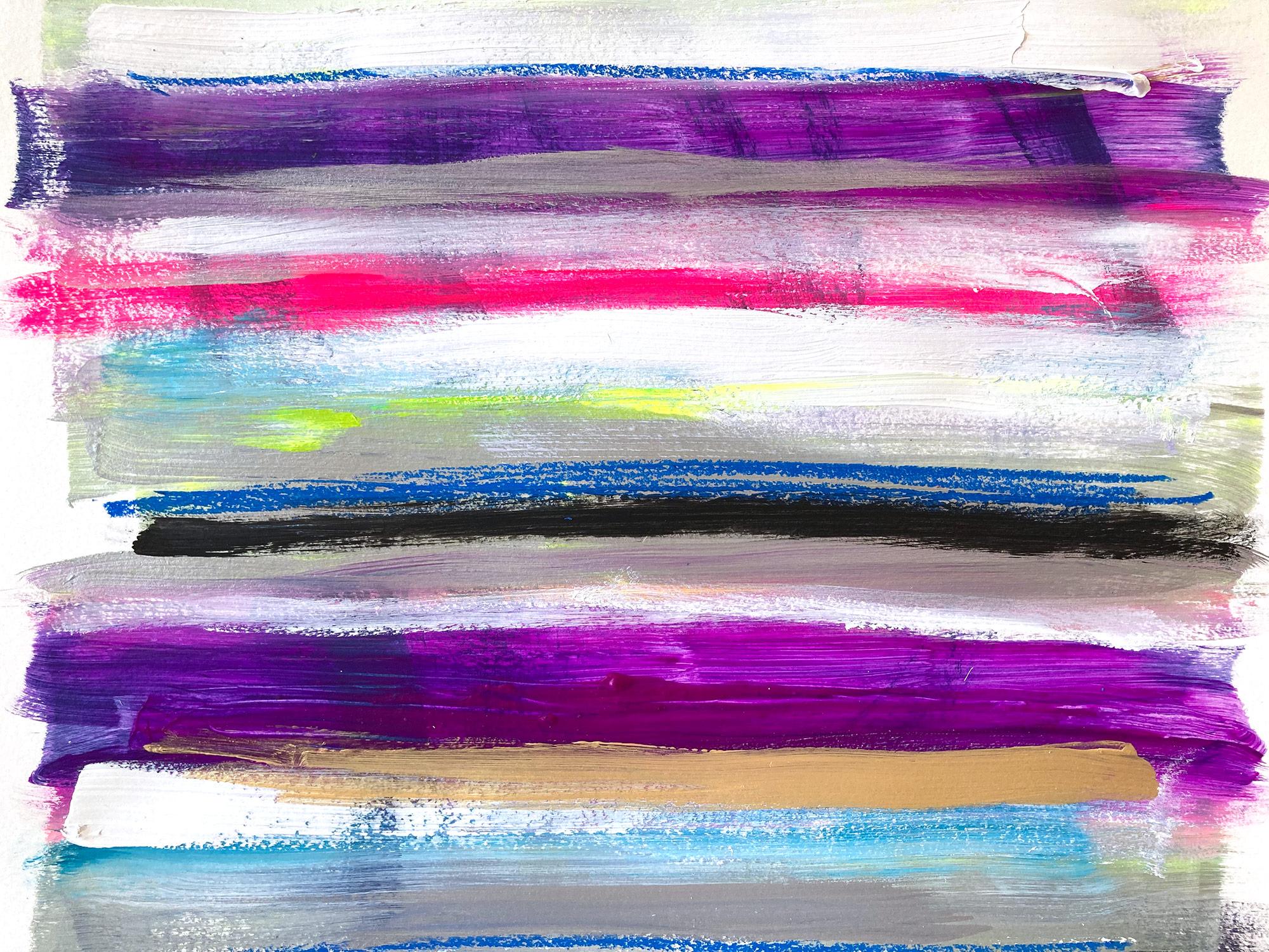 „My Horizon – Arcadia“ Abstraktes Farbfeld Zeitgenössisches Pop-Gemälde auf Papier im Angebot 5