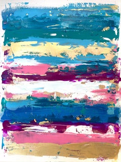 "My Horizon - Bahamas" Impressionistic Colorful Contemporary Oil Paint on Paper 