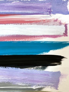 "My Horizon - Barcelona Nights" Abstract Color Field Contemporary Oil Painting