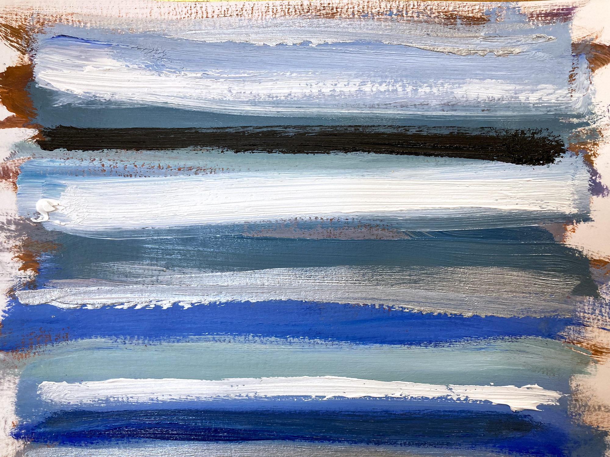 Un'opera in acrilico e olio su carta pesante con un uso brillante del colore e della texture. Siamo concentrati sulla semplicità della bellezza nel momento in cui Shaoul crea una palette traslucida ma molto colorata con un uso intenso della pittura,