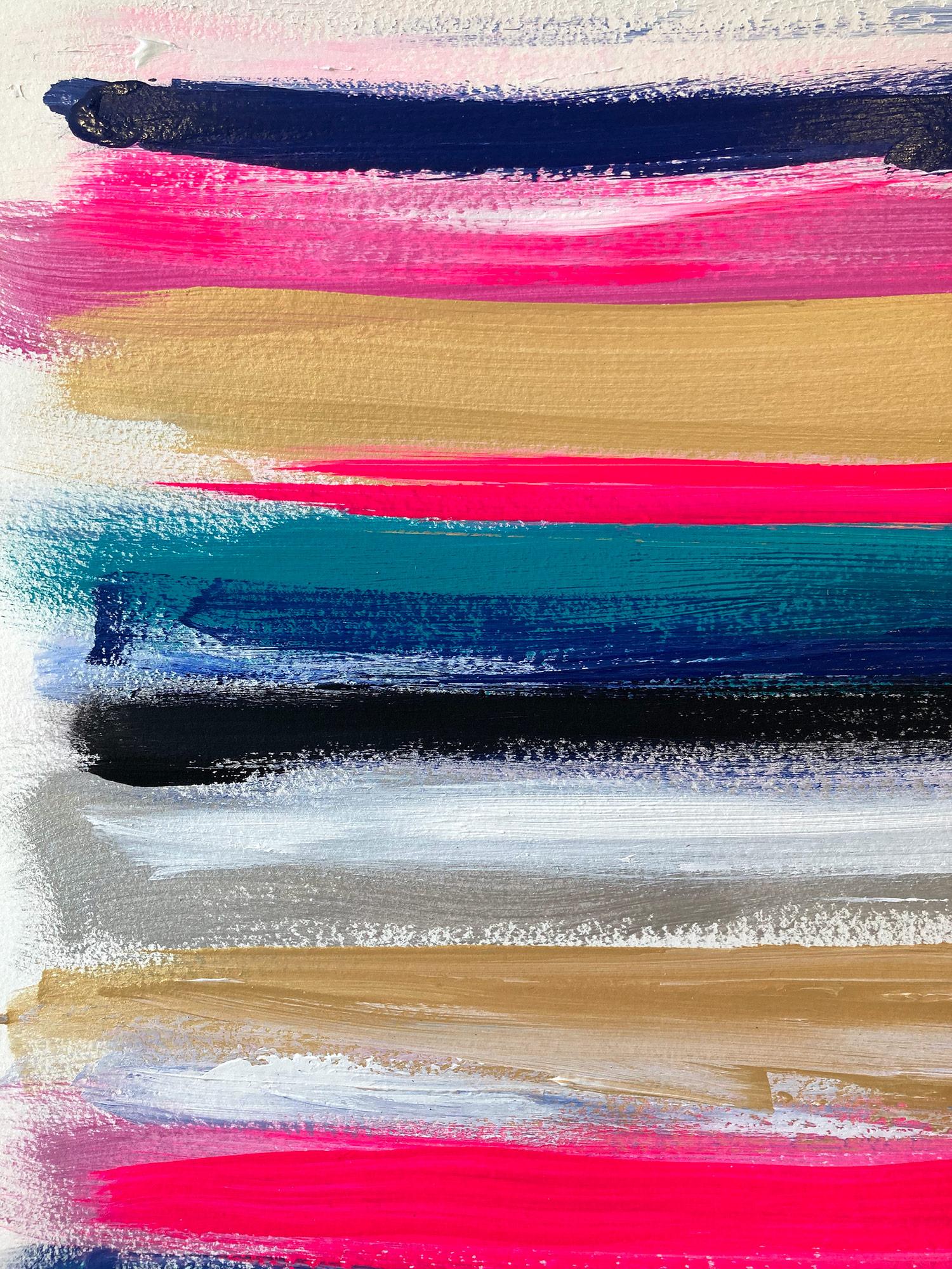 Un'opera in acrilico e olio su carta pesante con un uso brillante del colore e della texture. Siamo concentrati sulla semplicità della bellezza nel momento in cui Shaoul crea una tavolozza traslucida ma molto colorata con un uso denso della pittura,