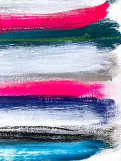 "My Horizon - Del Mar" Abstract Color Field Contemporary Pop Painting on Paper